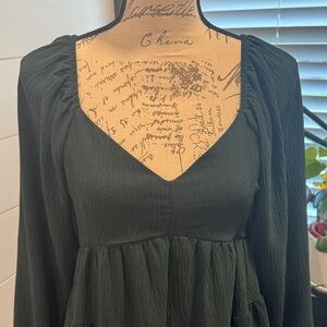 Altar'd State Dark Green Dress with Subtle Texture